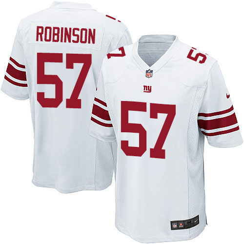 Men's Game Keenan Robinson Nike Jersey White Road - #57 NFL New York Giants